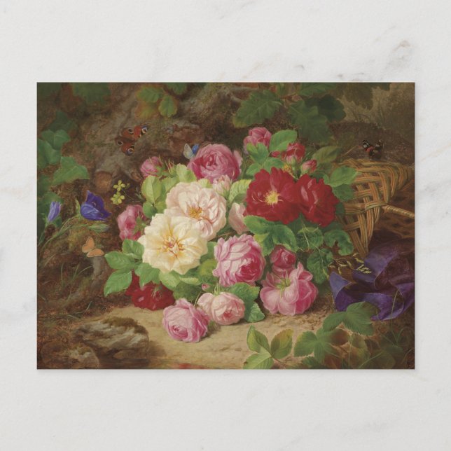 Rose Piece at the Forest Floor with Butterflies Postcard (Front)