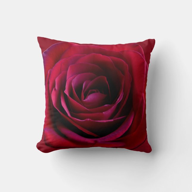 Rose Pillow Personalised Red Rose Pillows & Decor (Front)