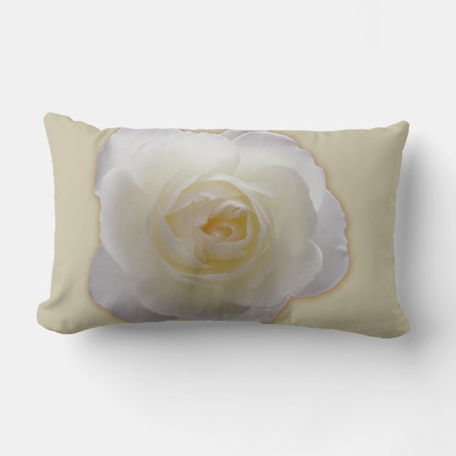 Rose Pillow Personalised White Rose Pillow Decor (Front)