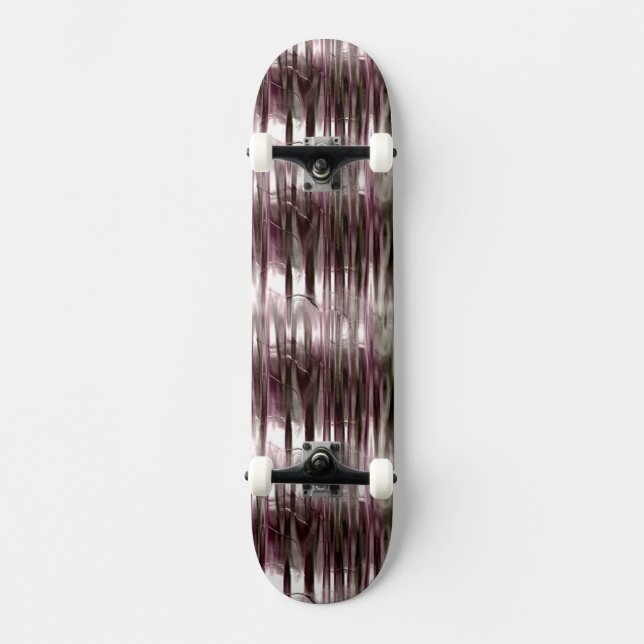 Rose Pink and Gold Liquid Metallic Effect Skateboard (Front)