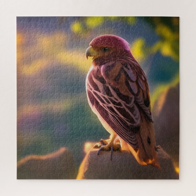 Rose Pink and Gold Parakeet Jigsaw Puzzle (Vertical)