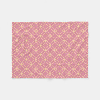 Rose pink and peach cream petal circles pattern fleece blanket