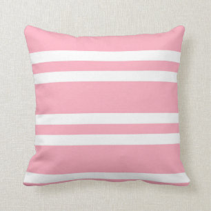 Rose Pink and White Stripes Cushion