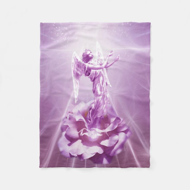 Rose pink Angel flame of love Fleece Blanket (Front)