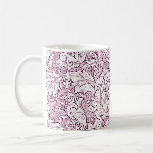 Rose Pink Baroque Ornate Foliage  Coffee Mug