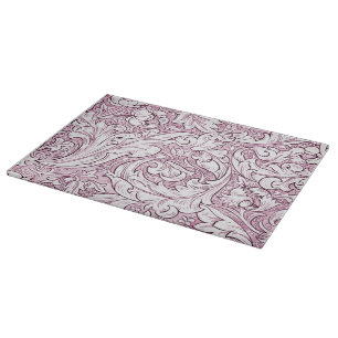 Rose Pink Baroque Ornate Foliage  Cutting Board