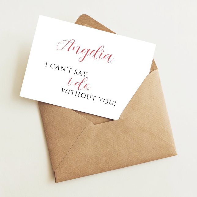 Rose Pink & Black Bridesmaid Proposal Card (Creator Uploaded)