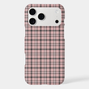 Rose Pink Black Plaid Classic Pattern iPhone Case