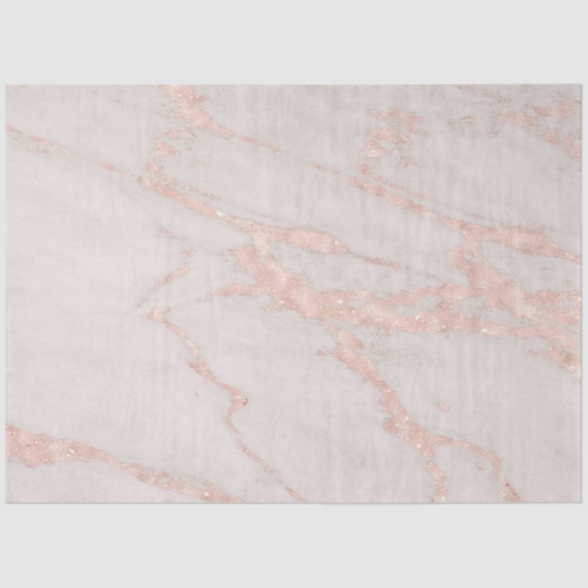 Rose Pink Blush Glitter Marble Modern Tissue Paper (Front)