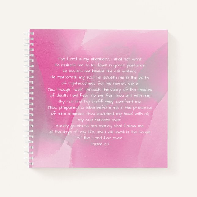 rose pink blush watercolor abstract Christian Notebook (Front)