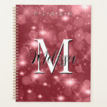 Rose Pink Bokeh Modern Monogram Sparkle Planner<br><div class="desc">This planner has a background of rose pink bokeh sparkle. Simple and contemporary. Complete it with a personalised monogram and name. Created by Simply Farmhouse Press.</div>
