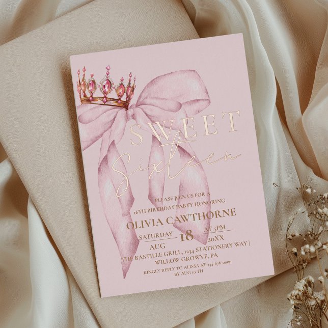 Rose Pink Bow Sweet 16  (Creator Uploaded)