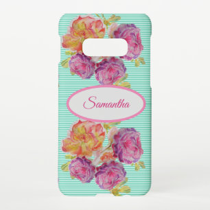 Rose Pink Cabbage Vintage Roses floral Girls Name Samsung Galaxy Case