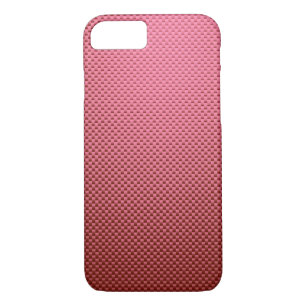 Rose pink carbon fibre patterned iPhone 8/7 case