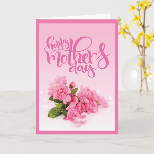 Rose Pink Carnation | HAPPY MOTHER'S DAY Card (Yellow Flower)