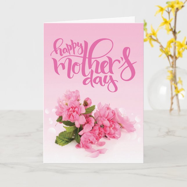 Rose Pink Carnation | HAPPY MOTHER'S DAY Card (Yellow Flower)