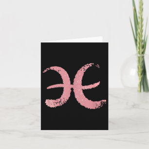 Rose-pink Coloured Pisces Zodiac Astrology Sign Card
