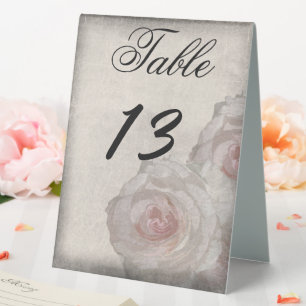 Rose Pink Cream Wedding Table Number Template Card