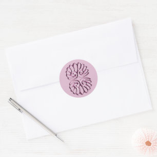 Rose Pink Damask Wedding Classic Round Sticker