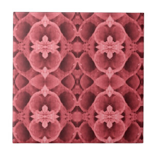 Rose pink deep geometric art tile