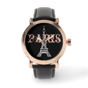 Rose Pink Eiffel Tower Paris Watch Gift