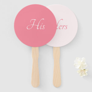 Rose Pink Elegant His and Hers Engagement Wedding Hand Fan