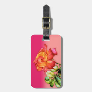Rose pink fine art id luggage tag