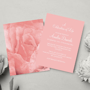 Rose Pink Floral Celebration of Life Card