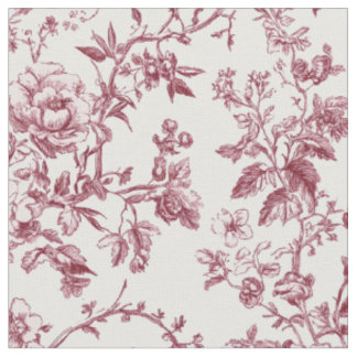 Rose Pink Floral Toile Pattern Fabric