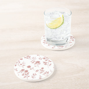 Rose Pink Flowers Coaster