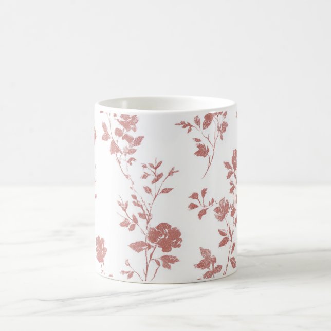 Rose Pink Flowers Coffee Mug (Center)