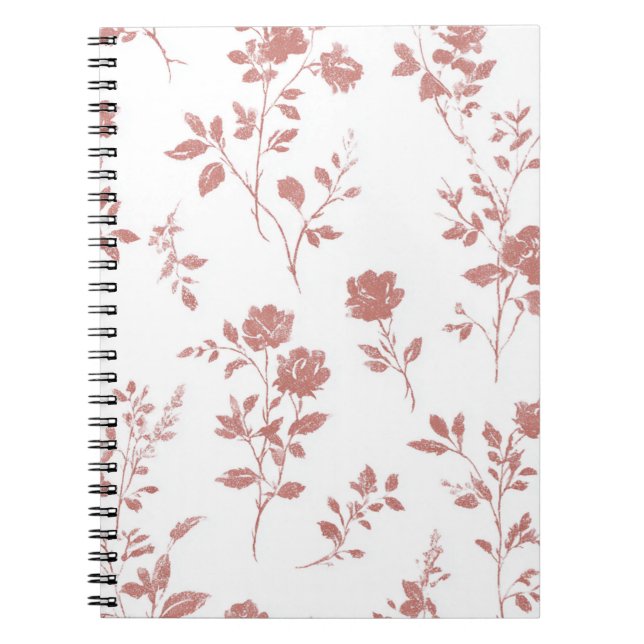 Rose Pink Flowers Notebook (Front)