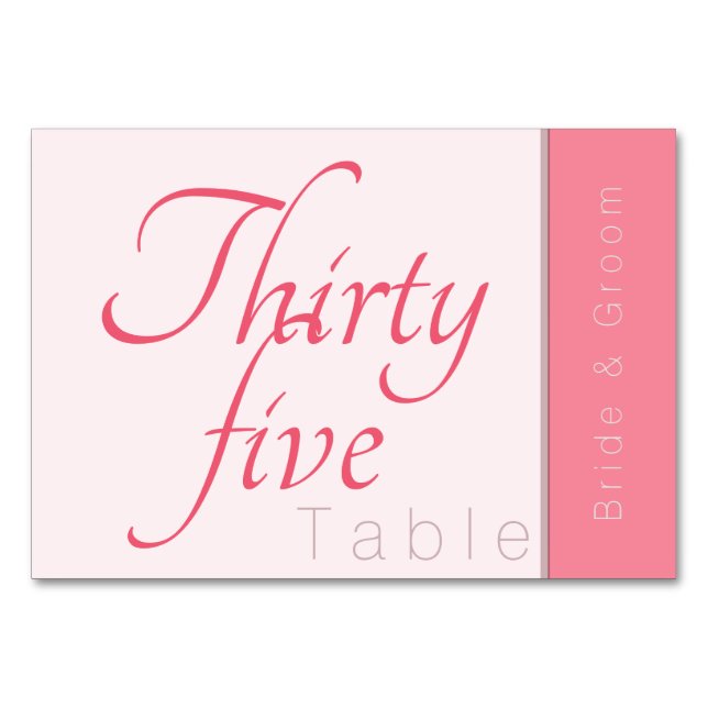 Rose Pink Forever Begins Elegant Script Wedding  Table Number (Front)