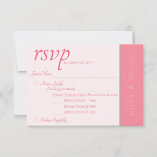 Rose Pink Forever Begins Simply Elegant Wedding RSVP Card