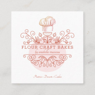 Rose Pink Frame Bakery Baker's Logo Business Card
