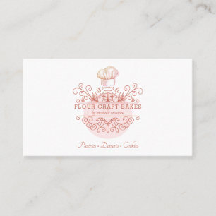 Rose Pink Frame Bakery Baker's Logo Business Card