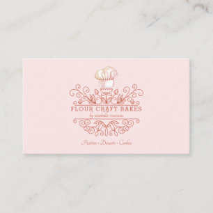 Rose Pink Frame Bakery Baker's Logo Business Card