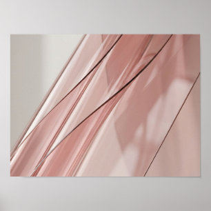 Rose Pink Glass Panels Abstract Wall Art