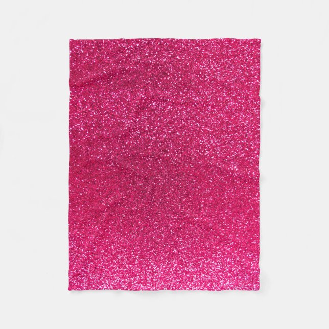 Rose pink glitter fleece blanket (Front)