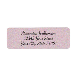 Rose Pink Glitter Girly Glam Script Name Address