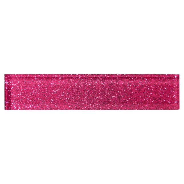 Rose pink glitter nameplate (Front)
