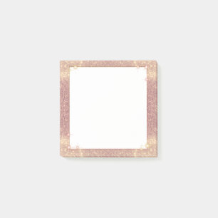 Rose Pink Glitter Sparkle Glam Faux Texture Post-it Notes