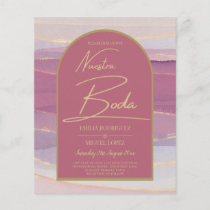 Rose Pink Gold Arch Marble Wedding BODA INVITE