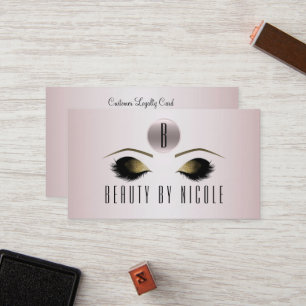 Rose Pink Gold Makeup Eyes Customer Loyalty Card