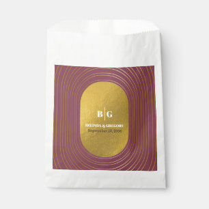 Rose Pink & Gold Modern Minimalist Arch Wedding Favour Bags