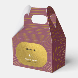 Rose Pink & Gold Modern Minimalist Arch Wedding Favour Box
