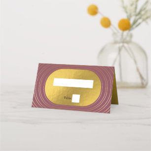 Rose Pink & Gold Modern Minimalist Arch Wedding Place Card