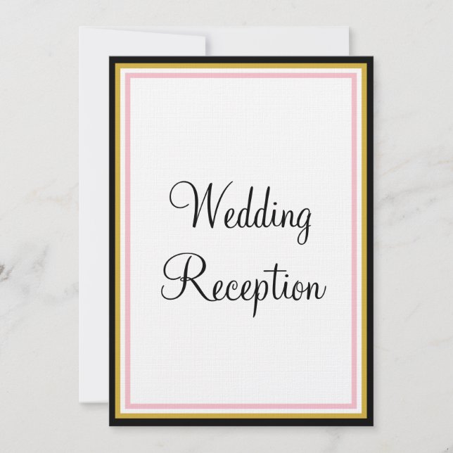 Rose Pink Gold Monogram Wedding Reception  Invitation (Front)