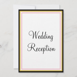 Rose Pink Gold Monogram Wedding Reception  Invitation