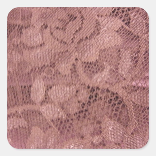 Rose Pink Lace Square Sticker (Front)